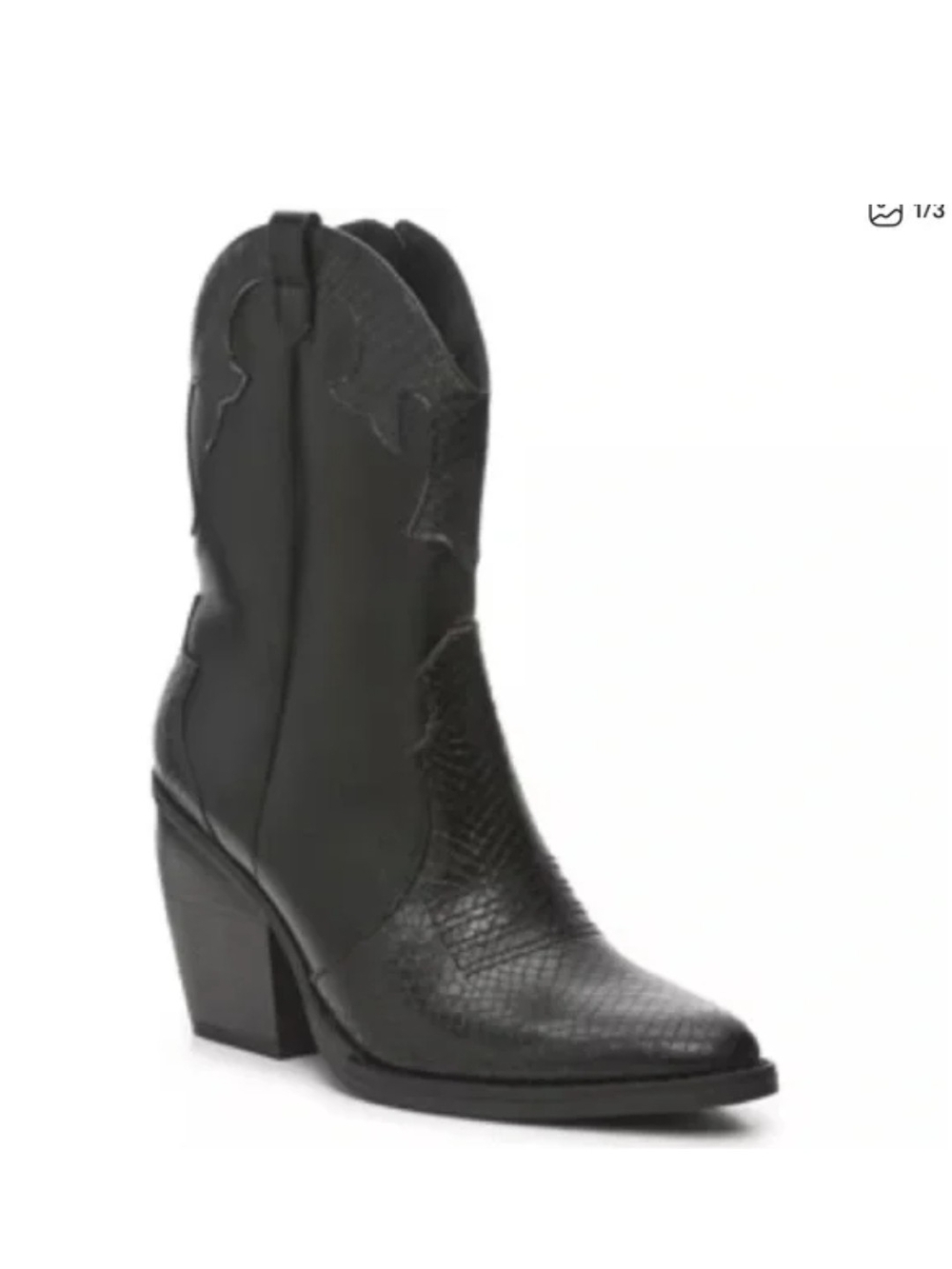 Mix No. 6 Black Western Block Heel Ankle Boots